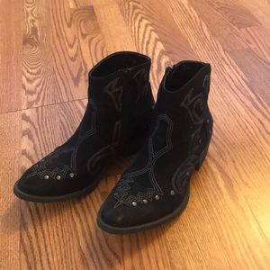 Black Cowgirl Ankle Boots